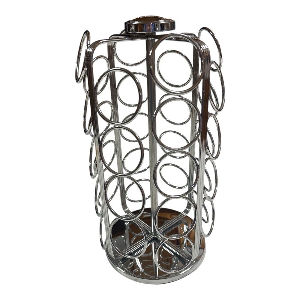 Keurig 36 K-Cup Coffee Pod Carousel: Silver Metal Holder & Organizer, Rack
